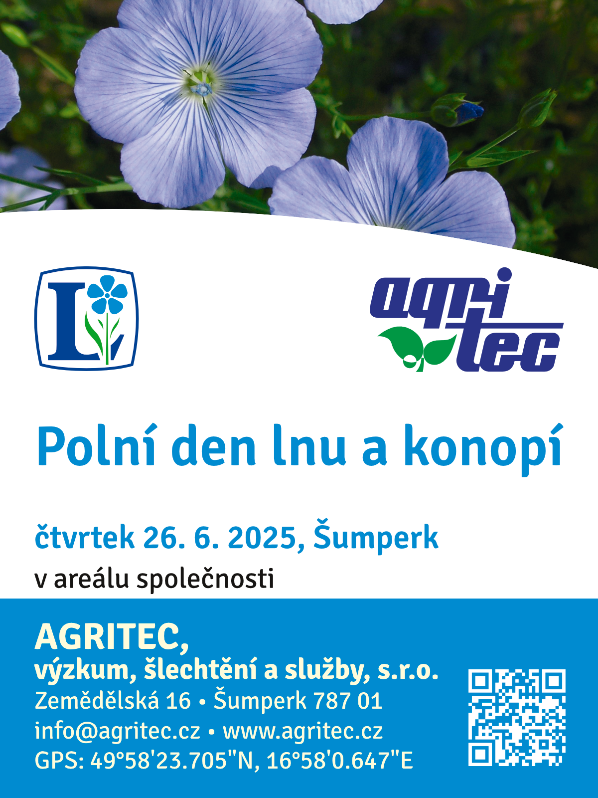 Polní den lnu, Agritec, 2025
