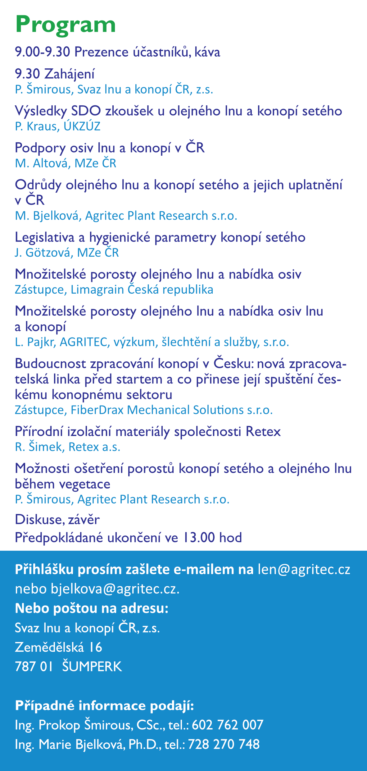 Jarní workshop lnu a konopí 11. 3. 2026 – pozvánka